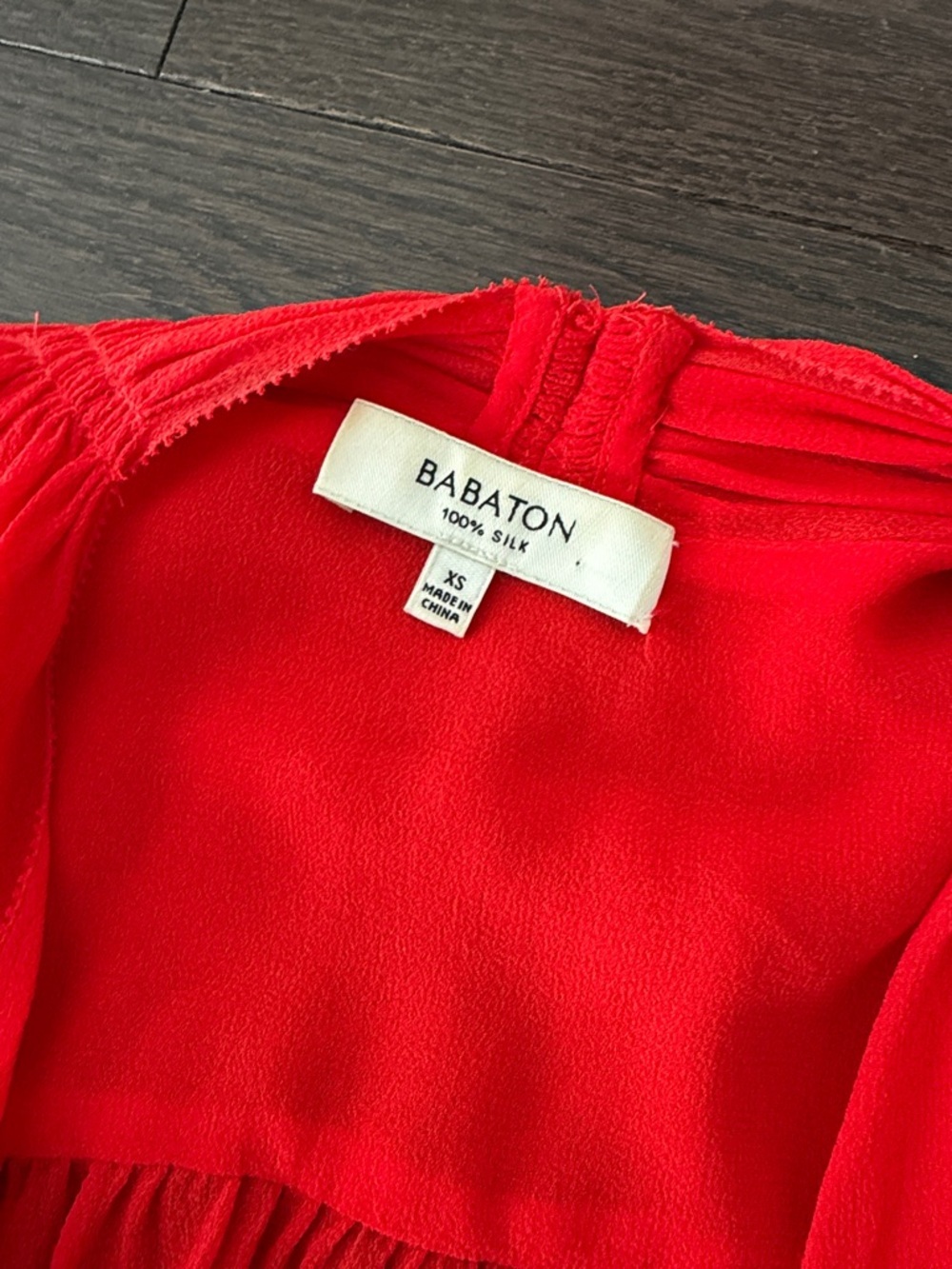 Babaton red silk Ainsley top XS - Picture 2 of 3